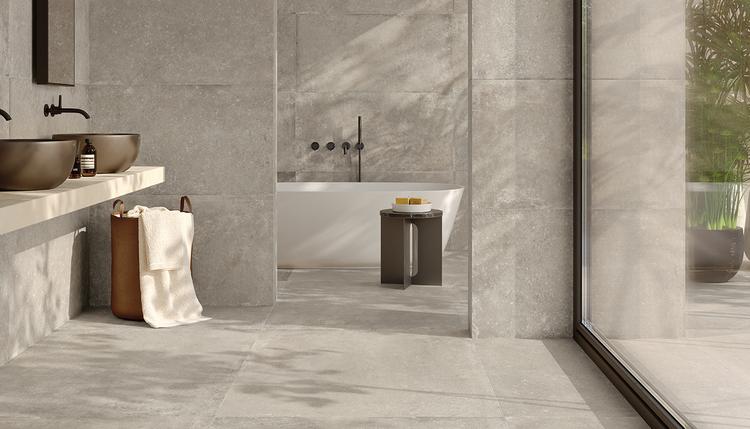 Ever-Stone | Emilceramica Porcelain Stoneware Emil Ever-stone Stone Bathroom Grey Fondo | Emilceramica