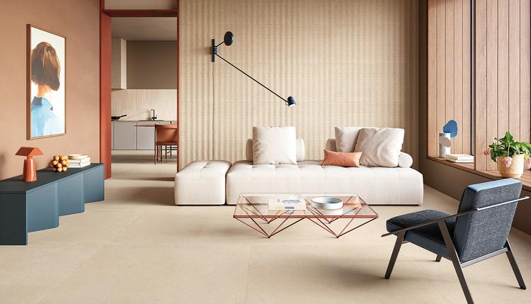 Pietra Essenza | Emilceramica Porcelain Stoneware Emil Pietra Essenza Stone Living-room Mandorla Fondo,mandorla Dune | Emilceramica