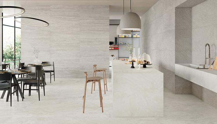 Unique Travertine | Emilceramica Porcelain Stoneware Provenza Unique Travertine Stone Silver Vein Cut,white Minimal,silver Ruled | Emilceramica